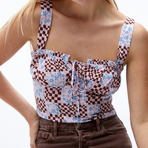 Pacsun Checkered Corset Tank Top